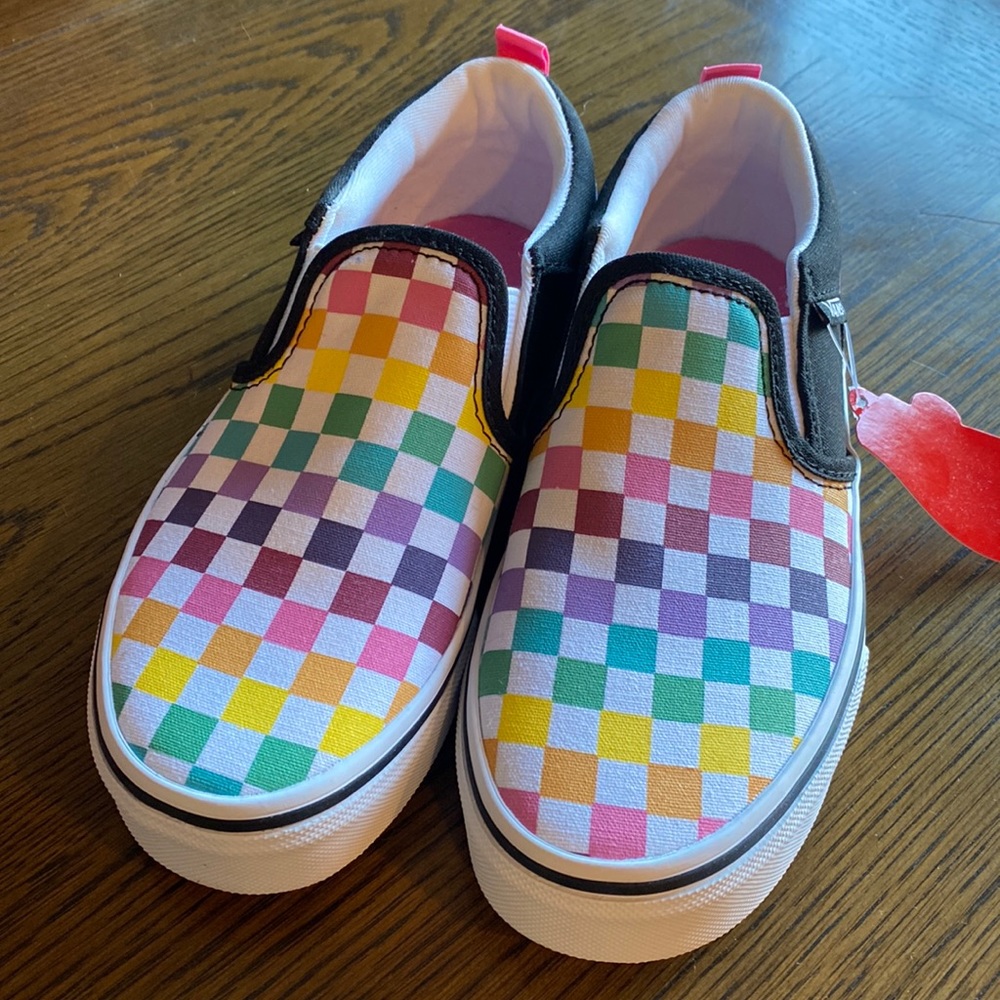 NWT Vans party check youth size 2